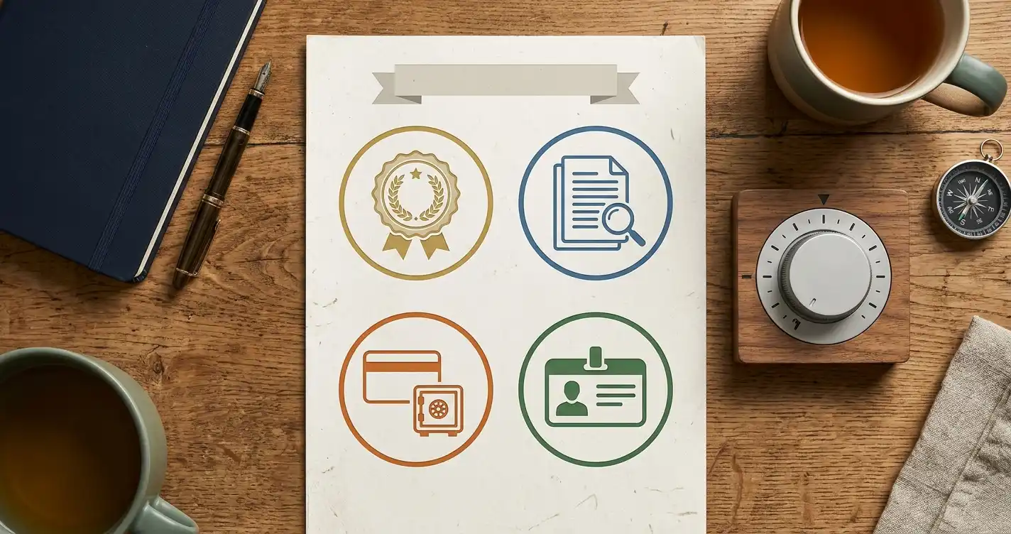 Licence, bonus, payment and account checks before depositing